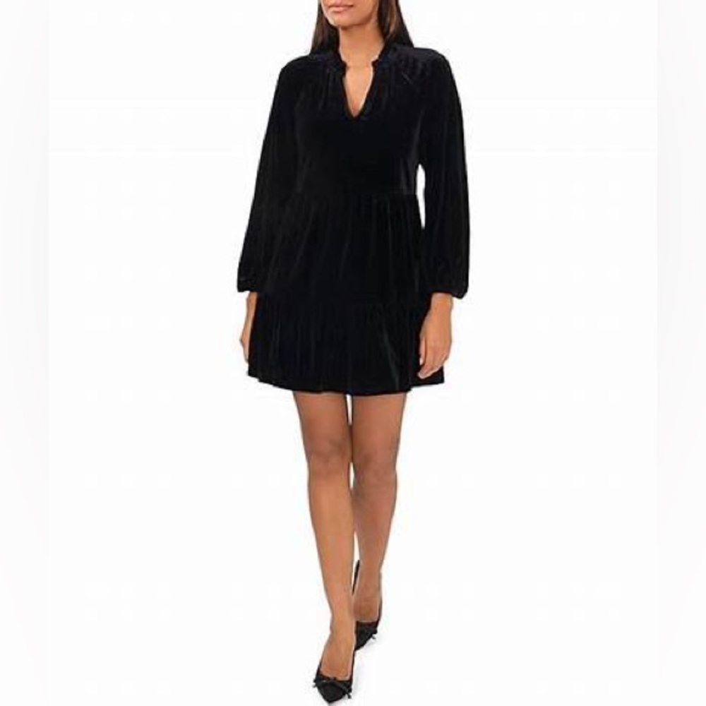 CeCe Velvet Babydoll Dress